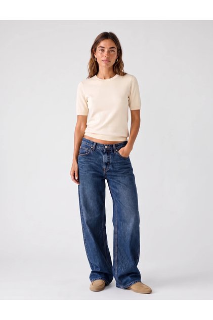 Viscose Regular Fit Short Sleeve Crew Neck Knitwear Sweater