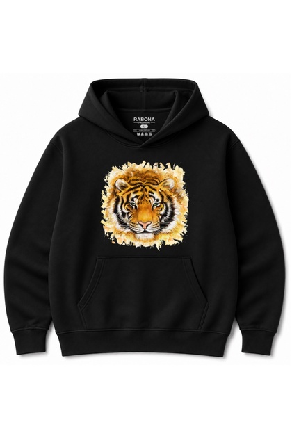 Wild Majesty – Artistic Tiger Portrait Graphic Hoodie