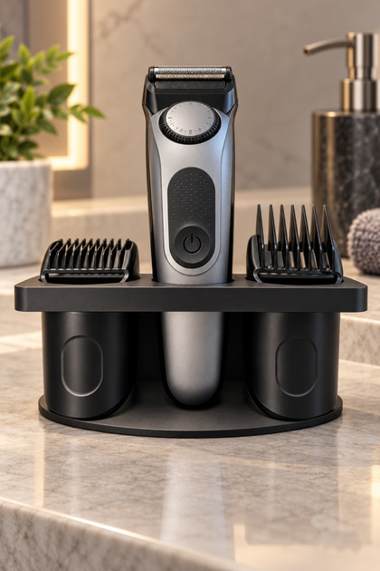 Series 3 Uyumlu Tıraş Makinesi ve Tarak Başlığı Düzenleyici Stand – Siyah Plastik Organizer