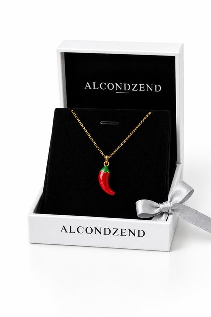 Women's 316L Stainless Steel Red Lucky Pepper Necklace – Non-Tarnish Gold Steel Chain with Lucky and Auspicious Symbol Pepper Pendant & Meaningful Gift for Christmas and Special Occasions