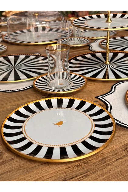 İwon Black 6-Person 34-Piece Glass Tea Set