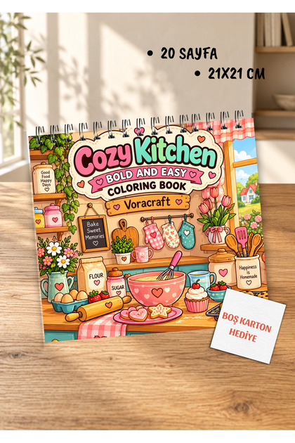 Cozy Kitchen Coloring Book, 21X21 cm Coloring Book 2by0014