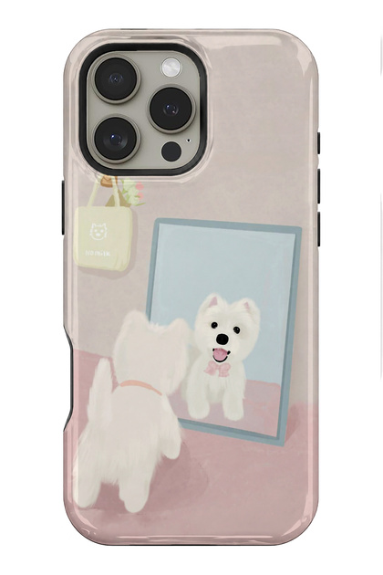 Compatible with iPhone 16 Pro Max - Cute Puppy, Double Layer Cover, Glossy Surface Protective Case