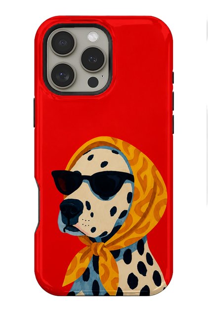 iPhone 16 Pro Max Compatible - Dalmatian Friend, Double Layer Cover, Glossy Surface Protective Case