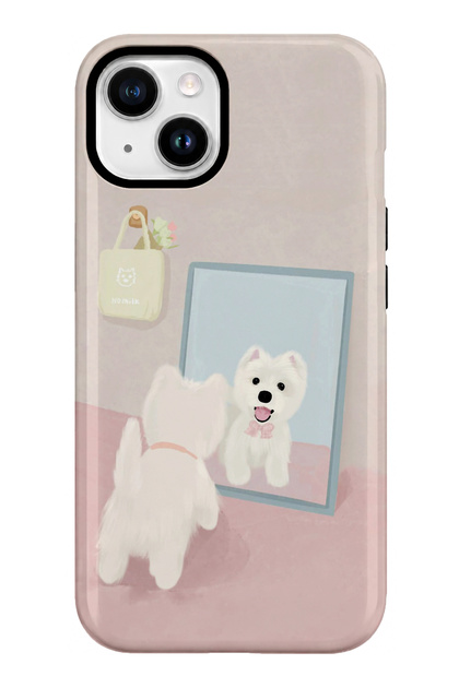 Compatible with iPhone 15 Plus / 14 Plus - Cute Puppy, Double Layer Cover, Shiny Surface Protective Case
