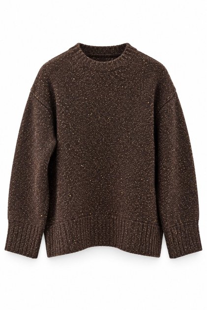 Sparkly Basic Sweater Brown