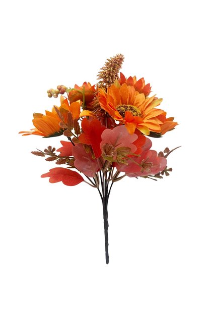 Buchet decorativ de toamnă AUTUMN BLOOM – 28 cm, Portocaliu
