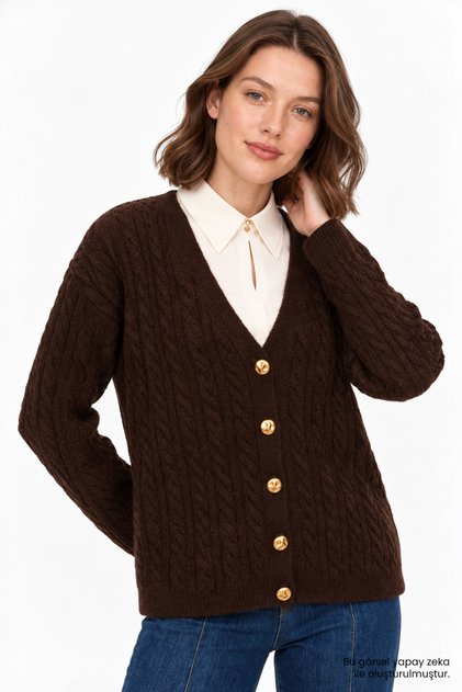 Long Sleeve Hair Braided Regular Long Knitwear Cardigan