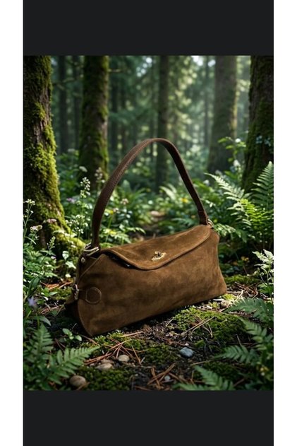 Genuine suede leather women's shoulder bag