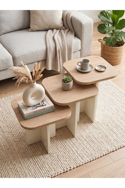 3 LÜ ZİGON SEHPA MODERN SEHPA İSKANDİNAV SEHPA BOHEM SEHPA
