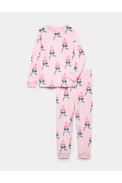 Desenli Polar Pijama Takımı