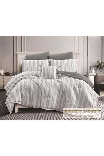 طقم لحاف مفرش سرير نفرين فخم ملكي يناسب سرير بحجم 200 × 200 سم والحاف 240*260 سم و 4-كيس مخدة و 2-كيس تكاية