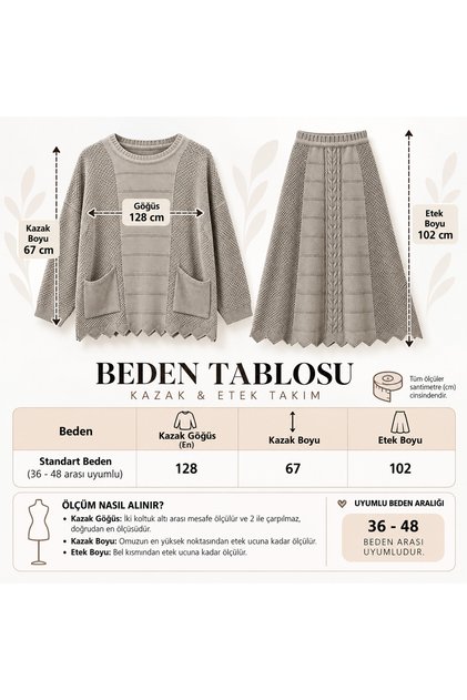 Cotton Knitted Sweater Skirt Double Set with Pockets Knitwear Women's Set