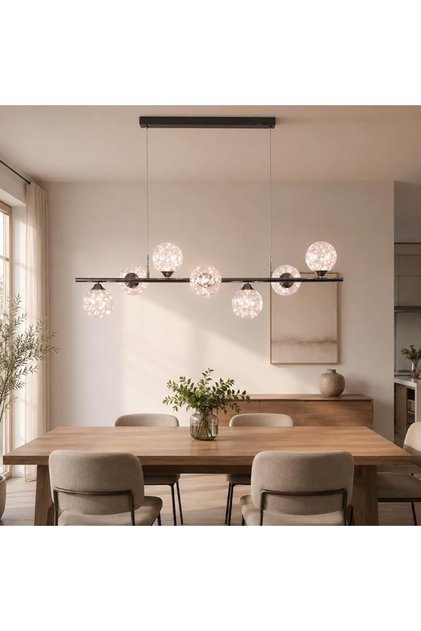 Modern LED Pendant Light, Gold Dimmable Chandelier with Remote