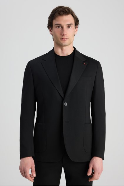 Ds Damat Comfort Fit Black Knitted Suit