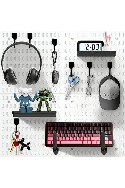 Pegboard Combination Kit Wall Mount Peg Board Organizer – Heavy Duty Pegboard Panel Kit with 23 Acce
