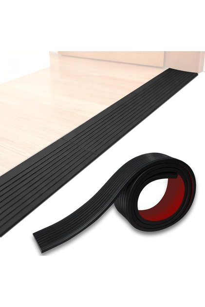Threshold Ramp, Rubber Threshold Ramp for Door, Self-Adhesive Doorsill Transition Strip, High Load-bearing, Non-Slip for Wheelchair Scooter Doorway Floor Bathroom Threshold Transition Strip Reducer