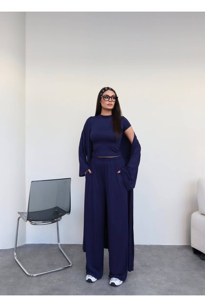 Long Cardigan Comfortable Three-Piece Set