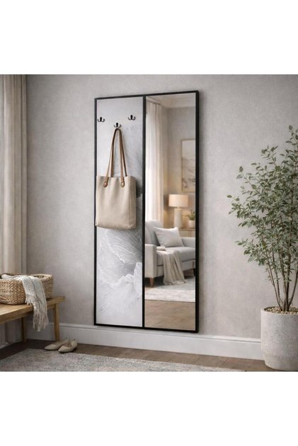 لوحة جدارية مع مرآة وعلاقات بتصميم زهري فاخر | موفن هوم | MOVEN HOME
