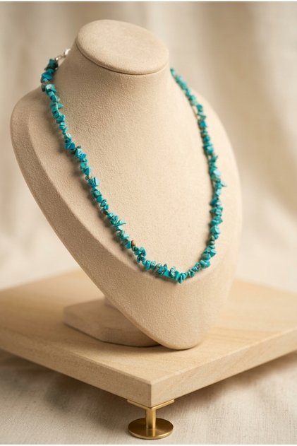 Handmade Broken Turquoise Natural Stone Necklace
