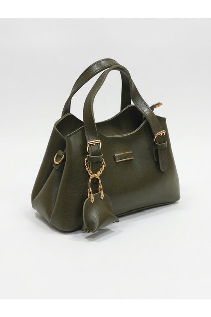 Mini Bag with Charm Detail, Long Crossbody Strap, Women's Hand and Shoulder Bag (25cm X 15cm)