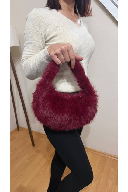 Women's Plush Shoulder Bag Faux Fur Textured Stylish Daily Bag