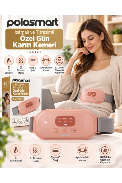 Isıtmalı ve Titreşimli Özel Gün Karın Kemeri – 3 Isı Seviyesi, 3 Titreşim Modu, Şarjlı ve Ayarlanabilir