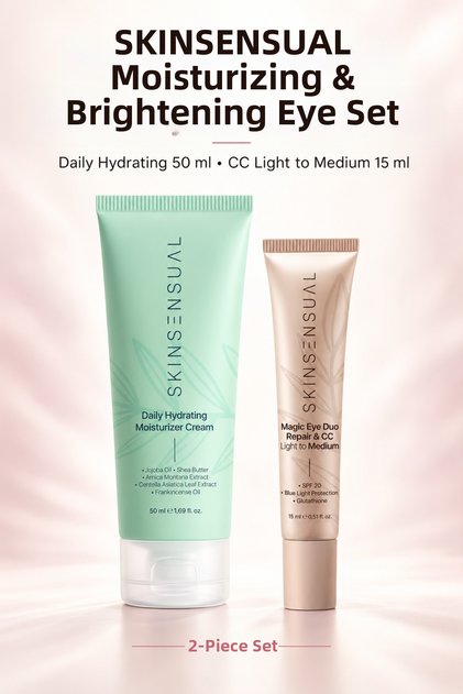 Moisture & Brightening Look Set - Repairing Cc Under-Eye Concealer Light to Medium & Daily Hydrating Moisturizing Cream