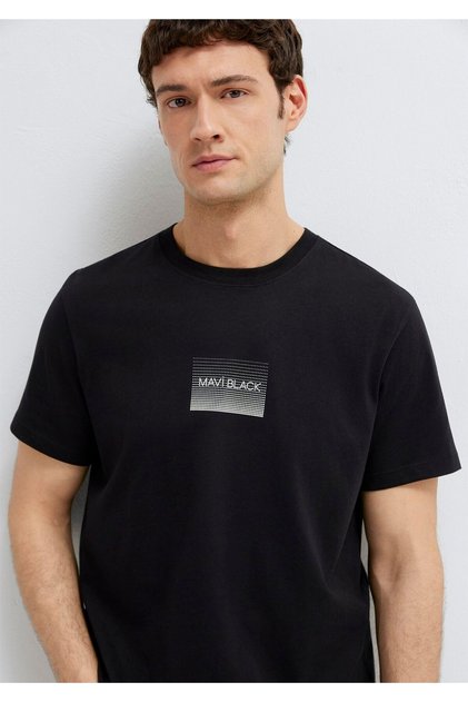 Black Printed T-Shirt Regular Fit / Normal Cut 0613364-71379