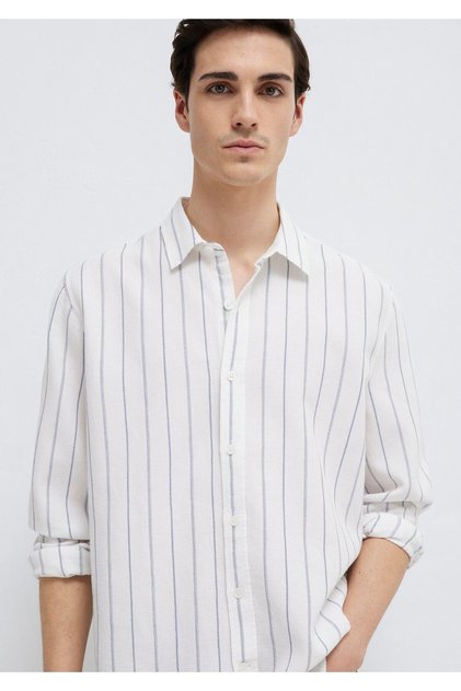 Men's Striped White Shirt