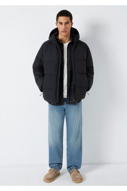 Hooded Black Inflatable Coat 0110756-71379