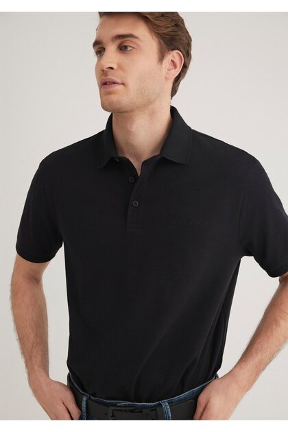 Black Black Polo T-Shirt Regular Fit / Regular Cut 0612520-900
