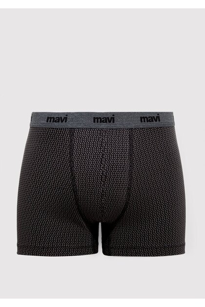 Geometrik Desenli Antrasit Boxer 092083-900