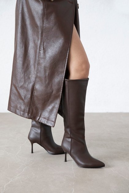 Clara Women's Matte Leather Boots Brown