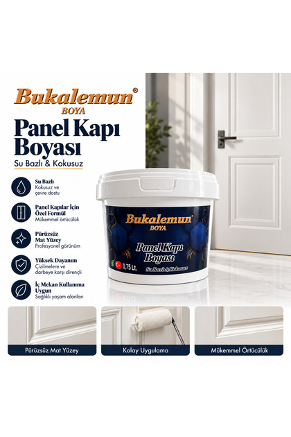 Su Bazlı Panel Kapı Boyası 0.75 Litre