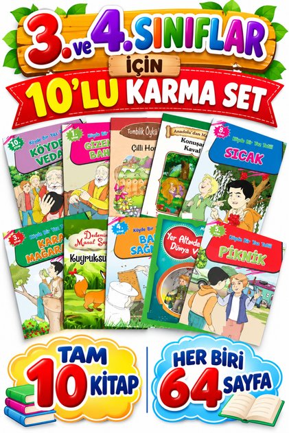Children Learning 10 Story Set That Makes Reading Enjoyable, Suitable for Grades 4 and 4.