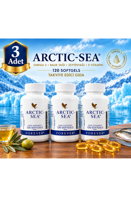 Arctic Sea Omega-3 Balık Yağı ve E Vitamini İçeren Takviye Edici Gıda 3 x 120 Softgel