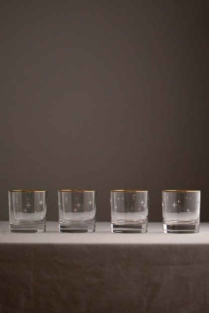 Star Gold Gilded 4-Piece Water Glass Set 300 Cc