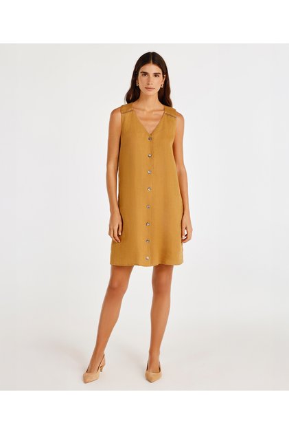 V Neck Sleeveless Above Knee Dress