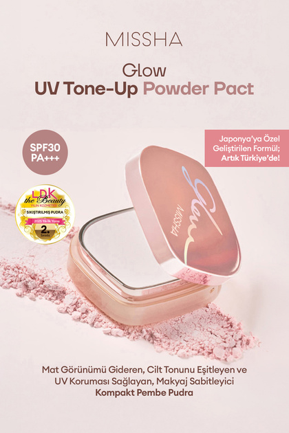 Skin Tone Equalizing Makeup Fixer Pink Powder Glow Uv Tone-Up Powder Pact Spf30 Pa+++