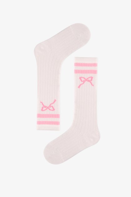 Girl's Marsmelov Pink Bow Cotton Trouser Socks
