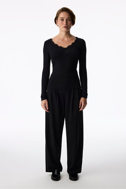 Siyah Daily Chic Yüksek Bel Pantolon