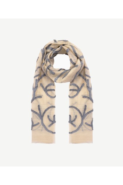 Embroidered Wool Shawl