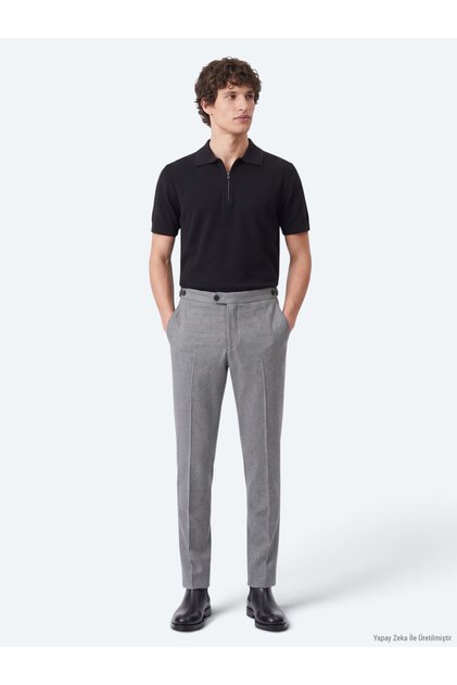 Anthracite Woven Regular Fit Casual Trousers