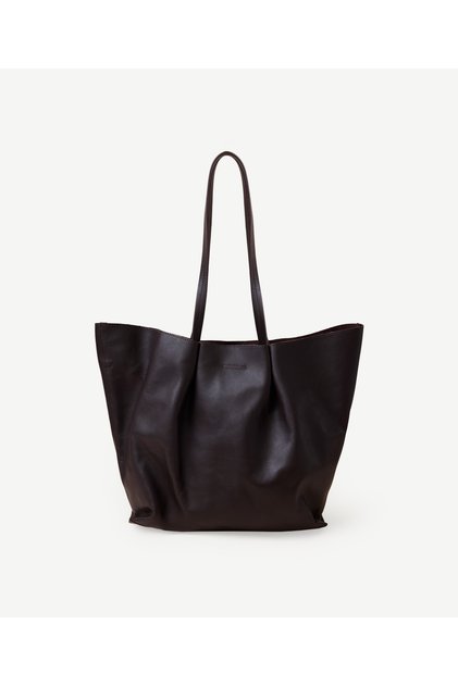 Draped Leather Shoulder Bag