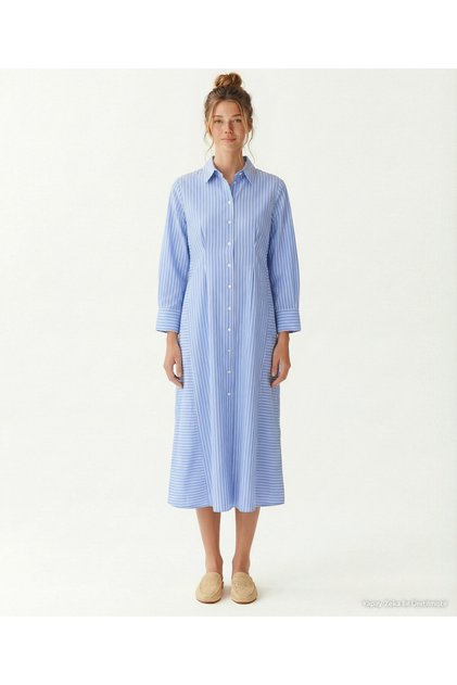 Loose Shirt Collar Long Sleeve Dress