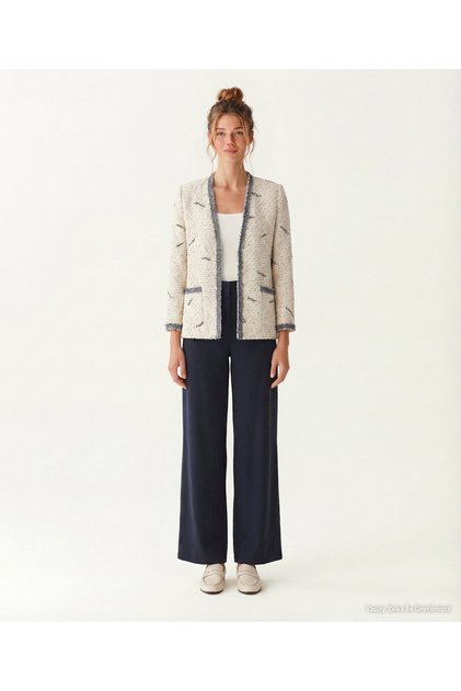 Regular V-Neck Long Sleeve Jacket