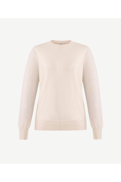 Silk Cashmere Regular Crew Neck Long Sleeve Sweater