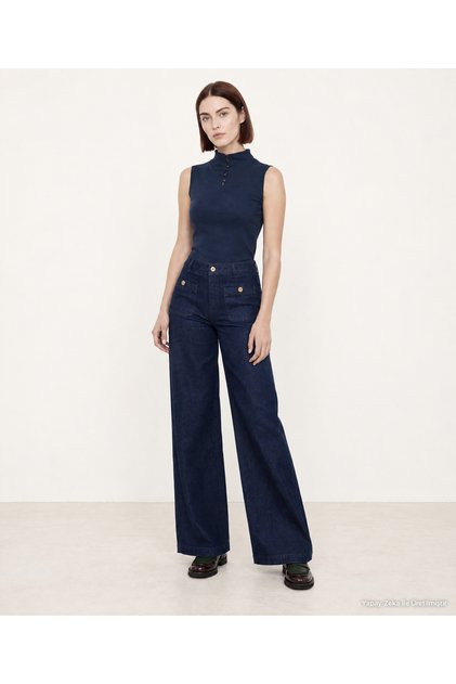 Denim Wide Low Waist Pants