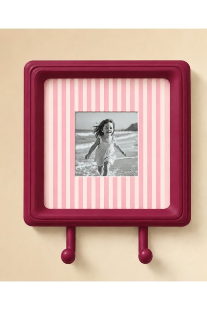 Decorative Photo Framed Key Hanger – Wall Mounted Key Hanger, Entryway Organizer 17X17 cm